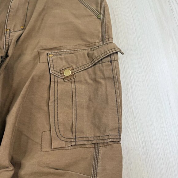 Silver Tab Mens Brown Flat Front straight Leg Classic Cargo Pants Size W30xL30 - Picture 6 of 16